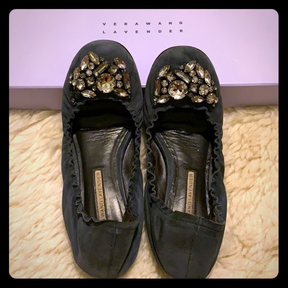 Vera Wang Lavender Jewelled Flats